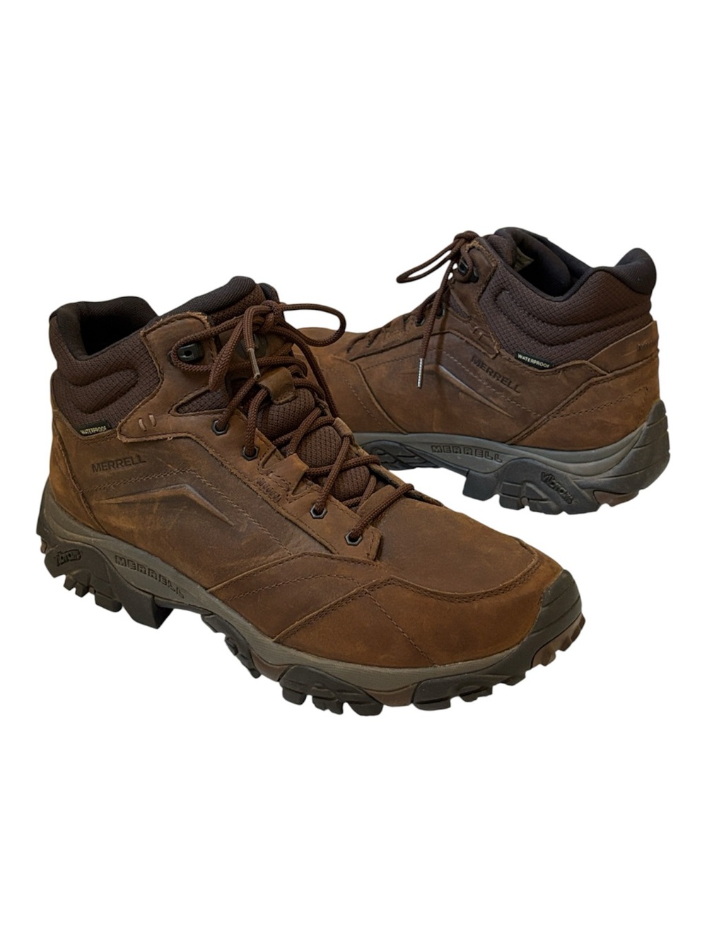 Merrell Men's Moab Adventure Waterproof Brown Leather Mid Hiking Boot. Size 13